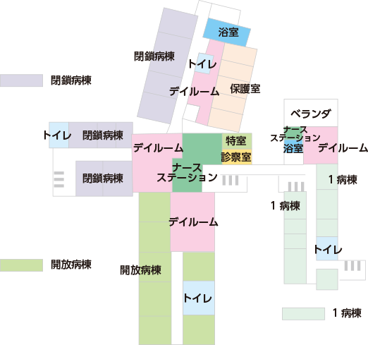 1・3病棟の案内図