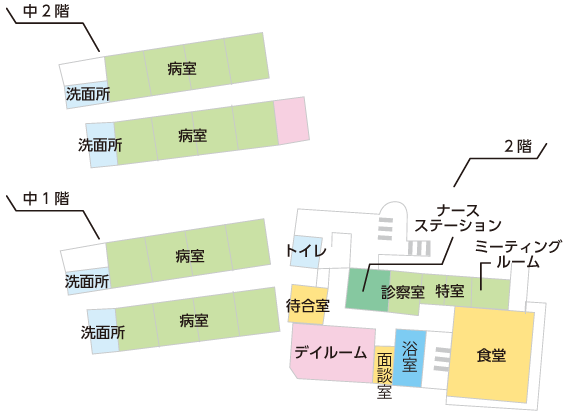 5病棟の案内図