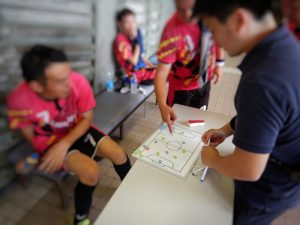 次の試合に向けて作戦会議